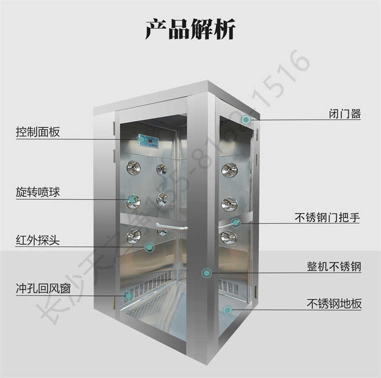 長沙天之凈智能轉(zhuǎn)角風淋室-結(jié)構(gòu)